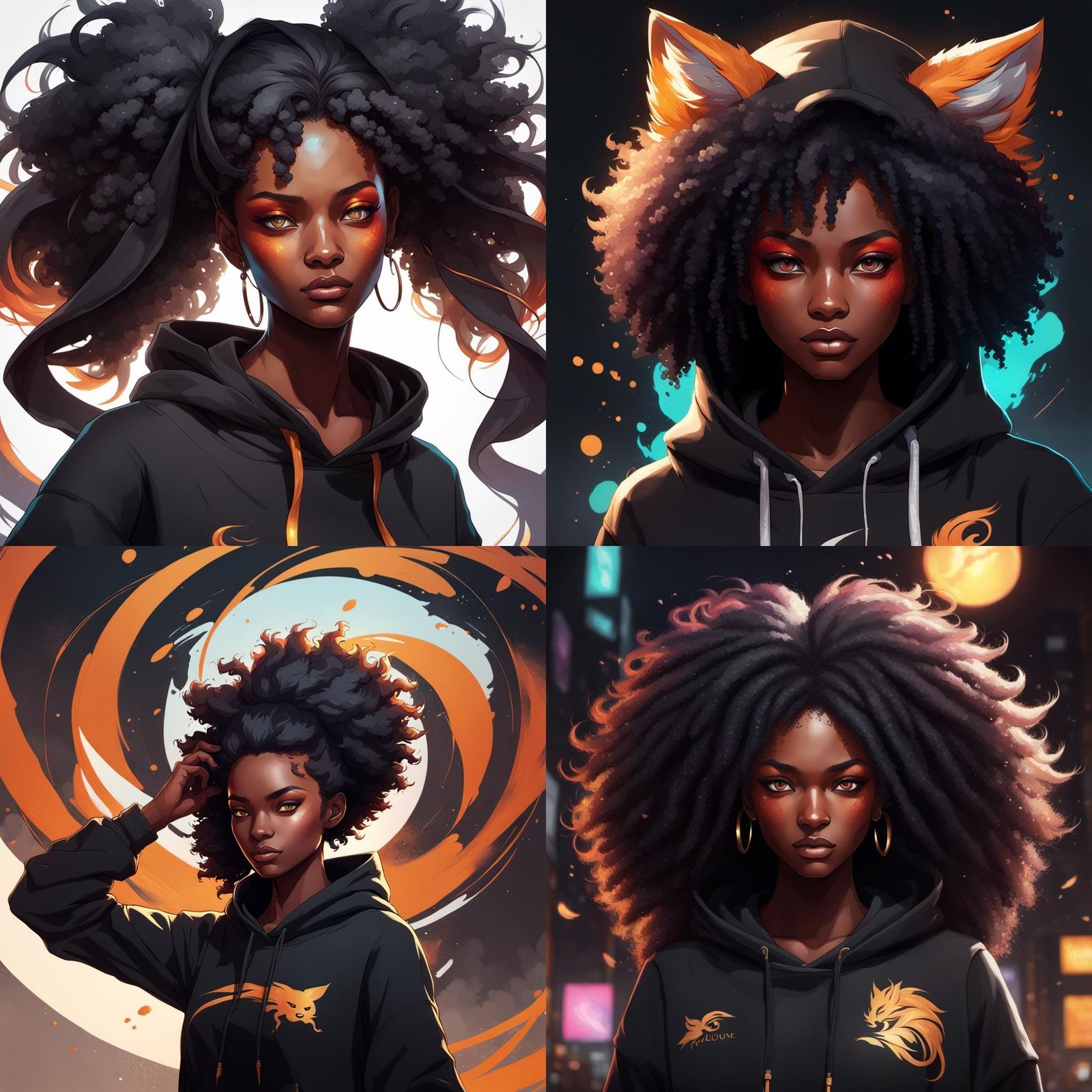 Kitsune Girl Portrait in Hyperdetailed Digital Art