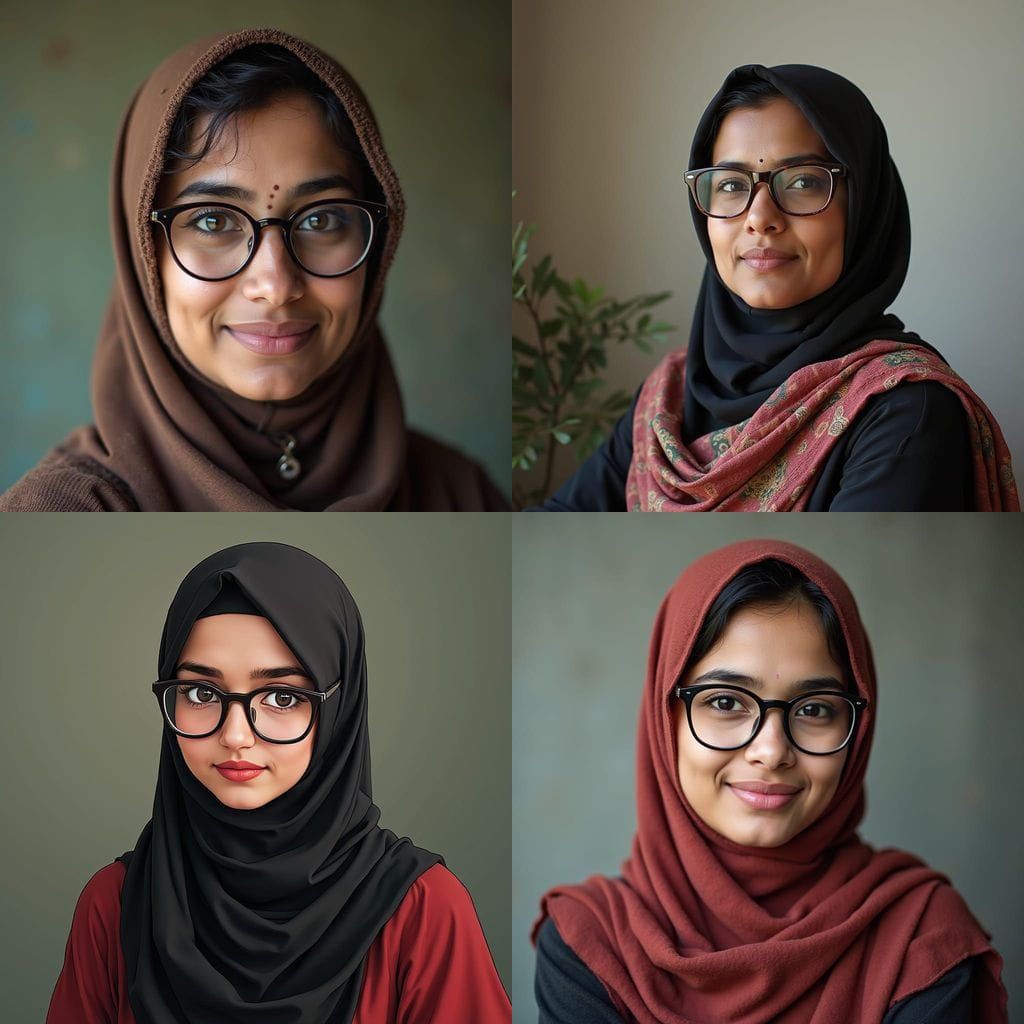 South Asian Woman in Hijab with Glasses