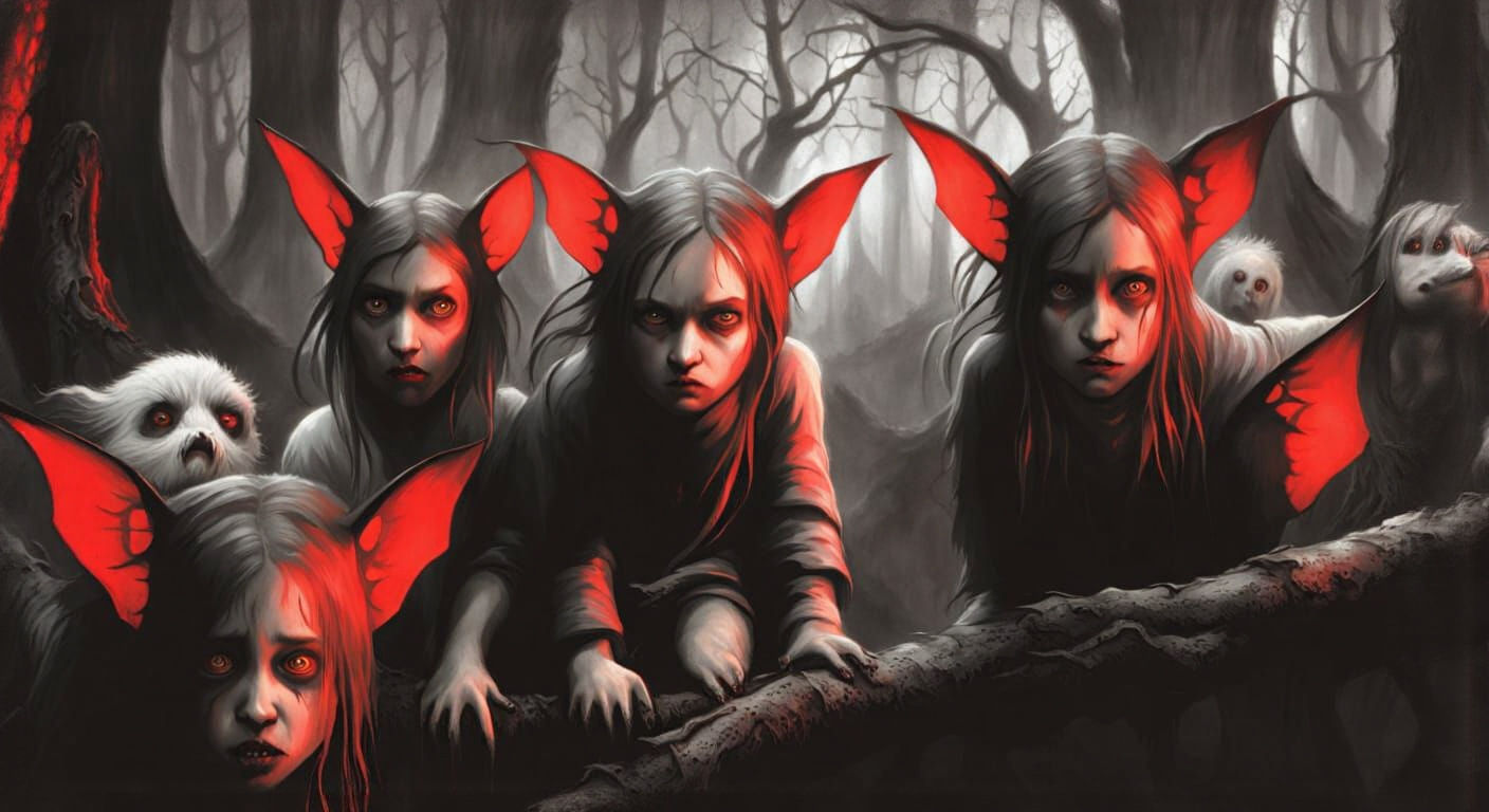 Dark Fantasy Creature Emerges From Forest