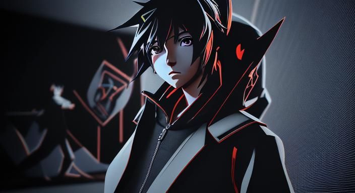 Anime Comic Art with 3D Shading in Pop Art Style