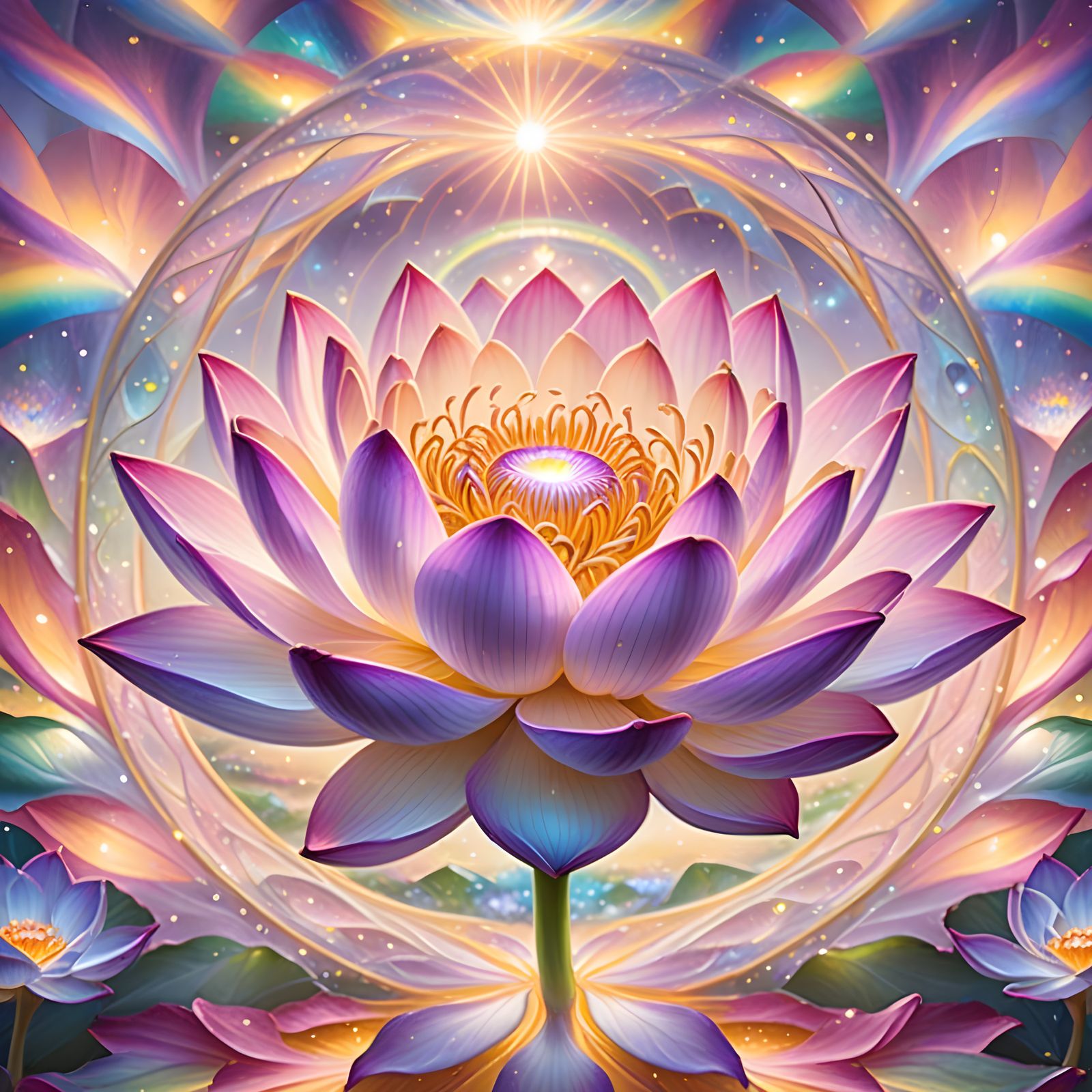 Torus Field Lotus Blossoms in Ethereal Fantasy