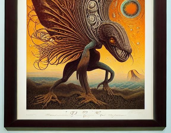 Surreal Figure Floating in Space, Detailed Fairytale Art