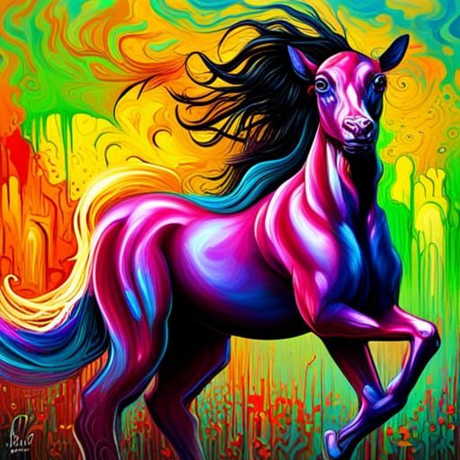 Centaur Woman in Graffiti Splash Art Style