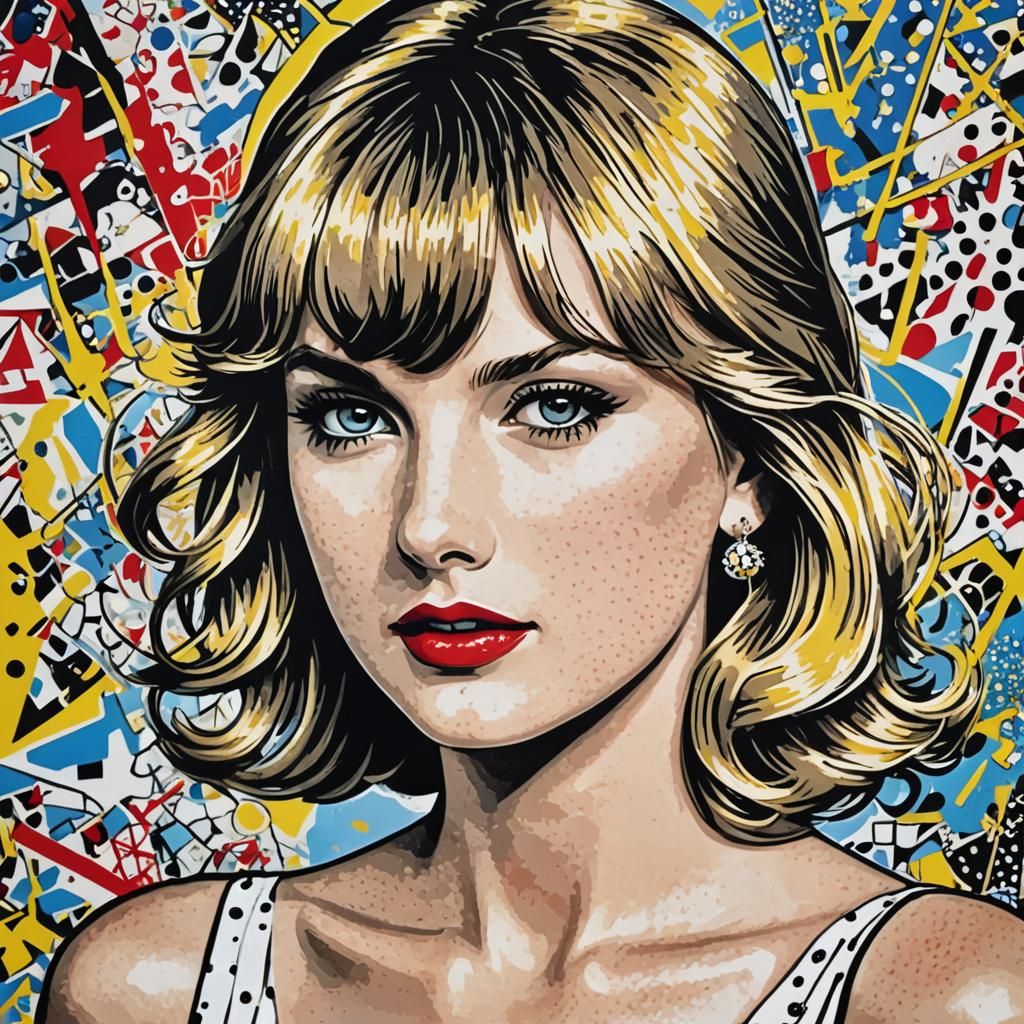 Taylor Swift as Pop Art by Lichtenstein