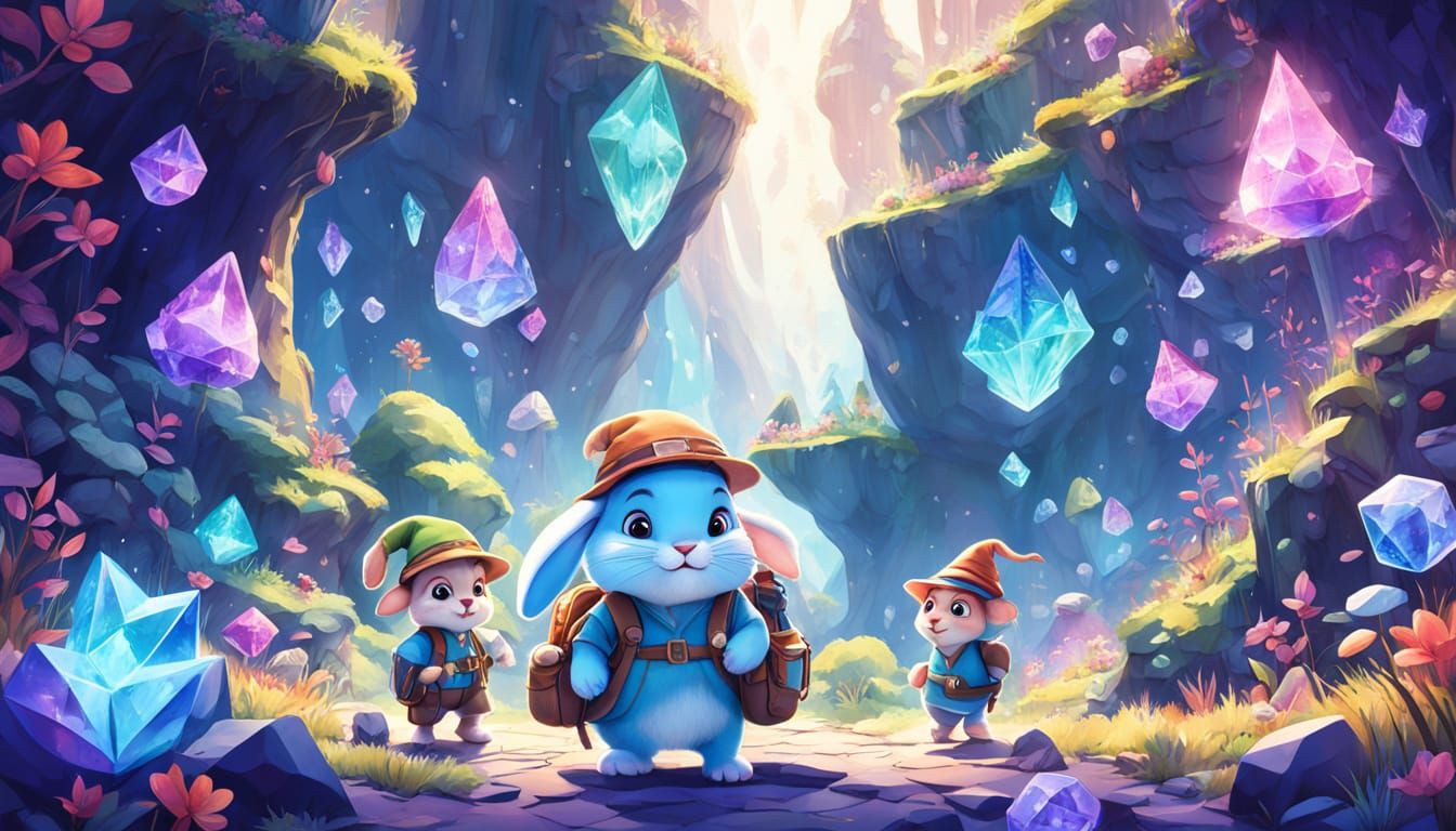 Rabbit Adventurer Explores Crystal Caves with Elves in Pixar...