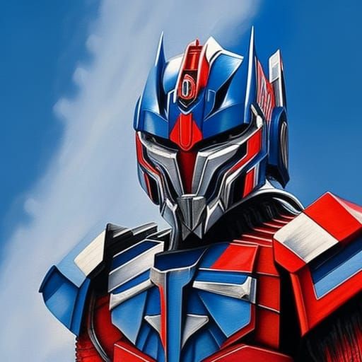 Hyperrealistic Splash Art of Optimus Prime