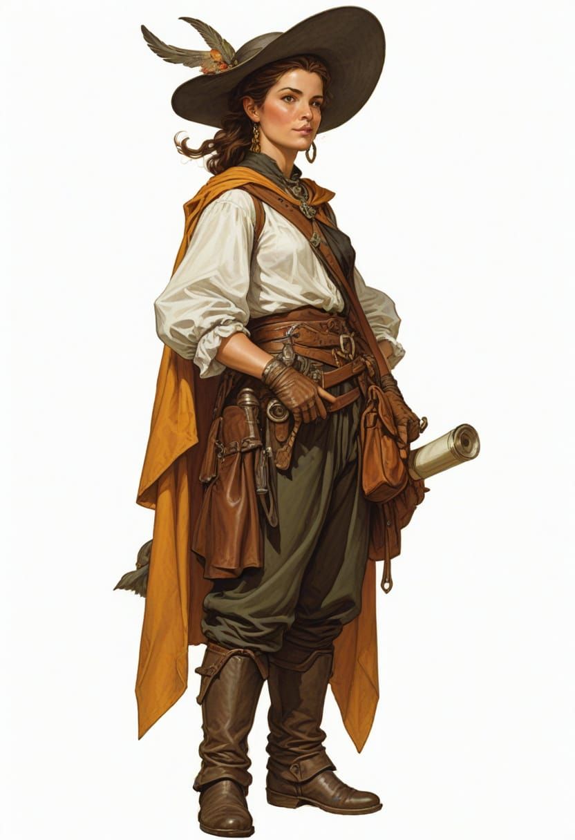 16th Century French Messenger in Heroic Fantasy Style