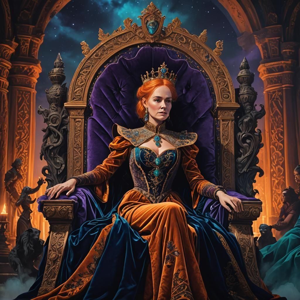 Woman with Orange Hair: Detailed Fantasy Art
