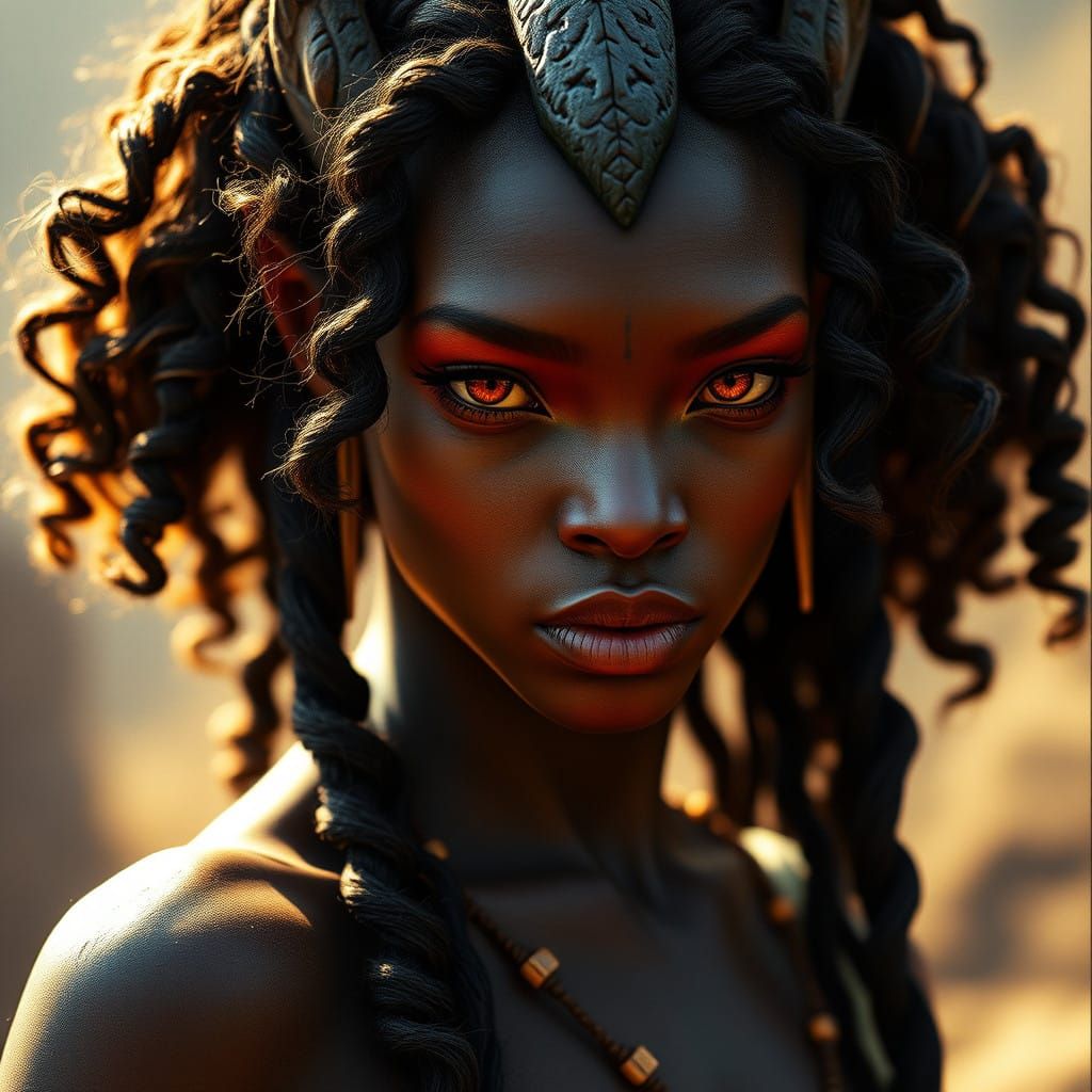 Majestic Na'vi Woman from Volcanic Depths