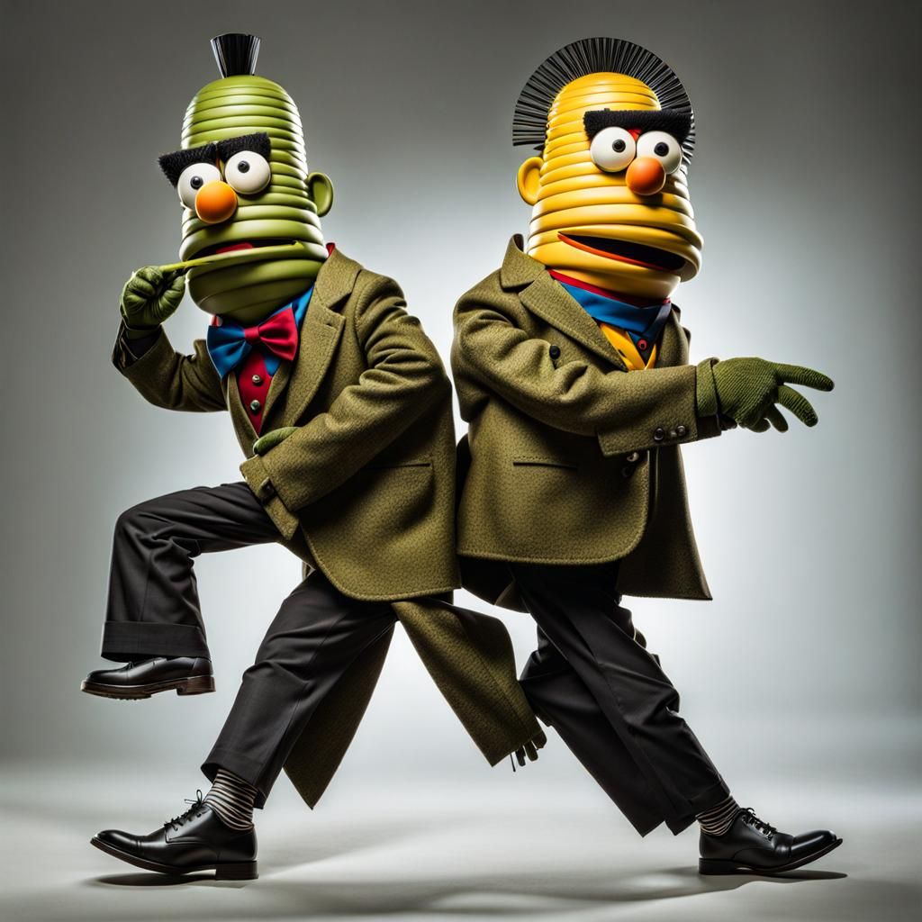 Ernie and Bert as Frankenstein Characters