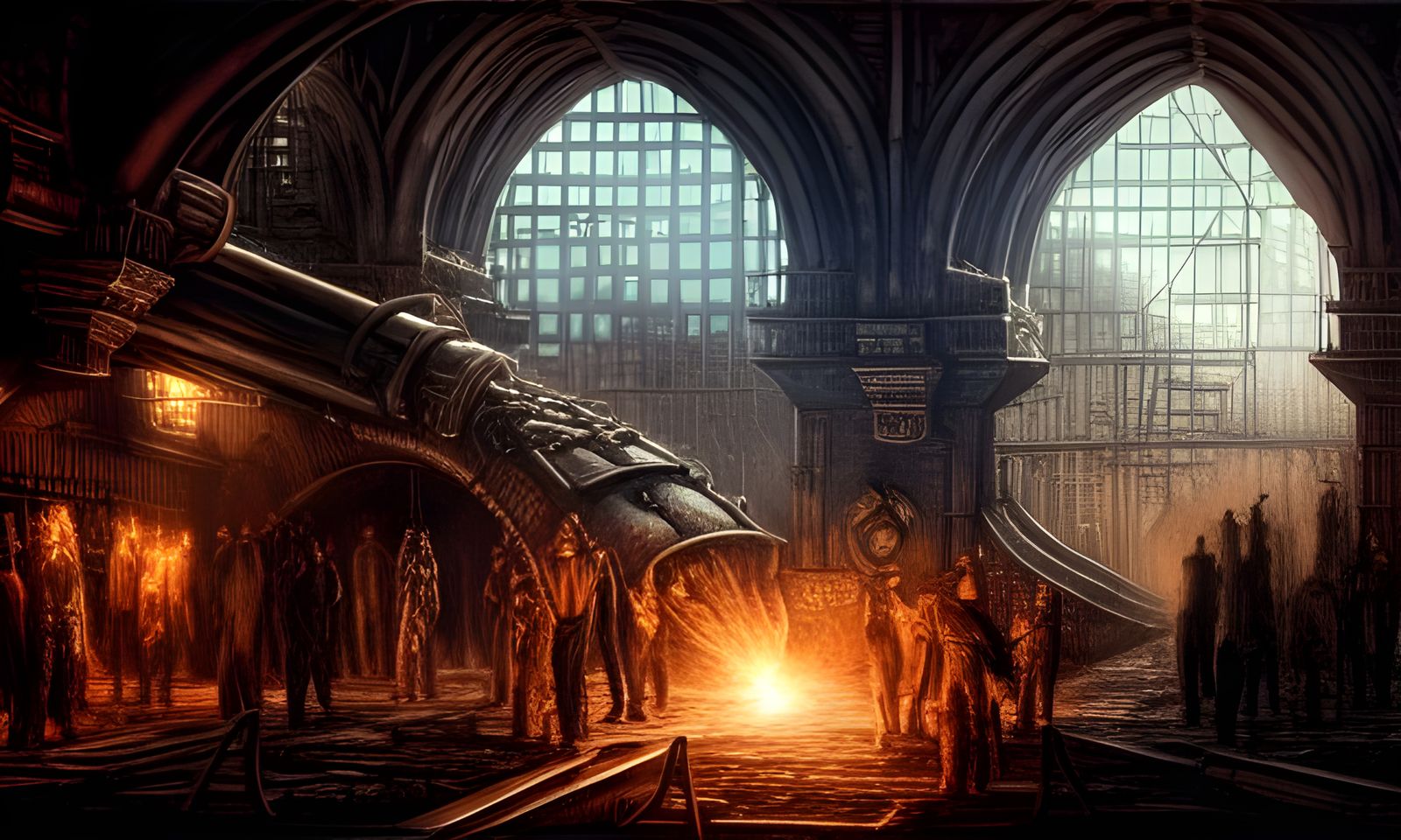 Intricate Blacksmith in Magical Underbelly, Digital Art