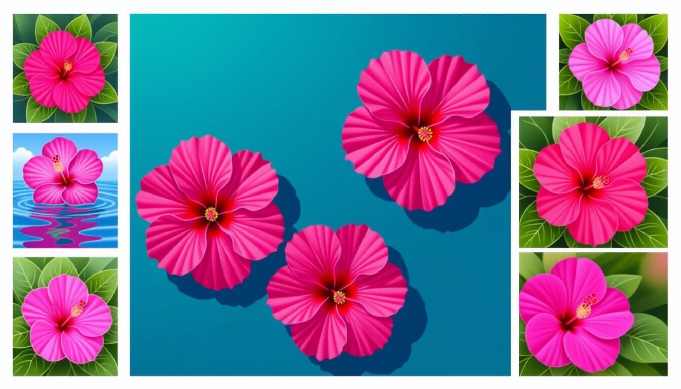 Pink Hibiscus Flower in Hawaiian Style