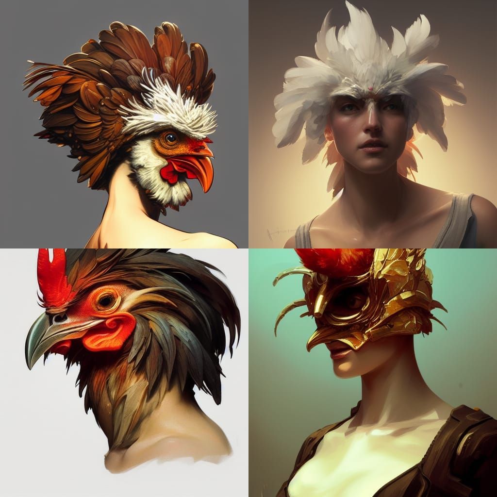 Hyperdetailed Chicken Portrait in Sunshine, 8K Resolution