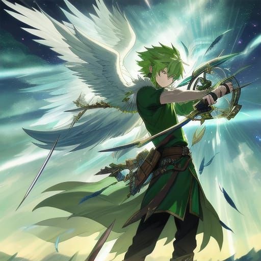 Chibi Wolf Boy Hero in Anime Style