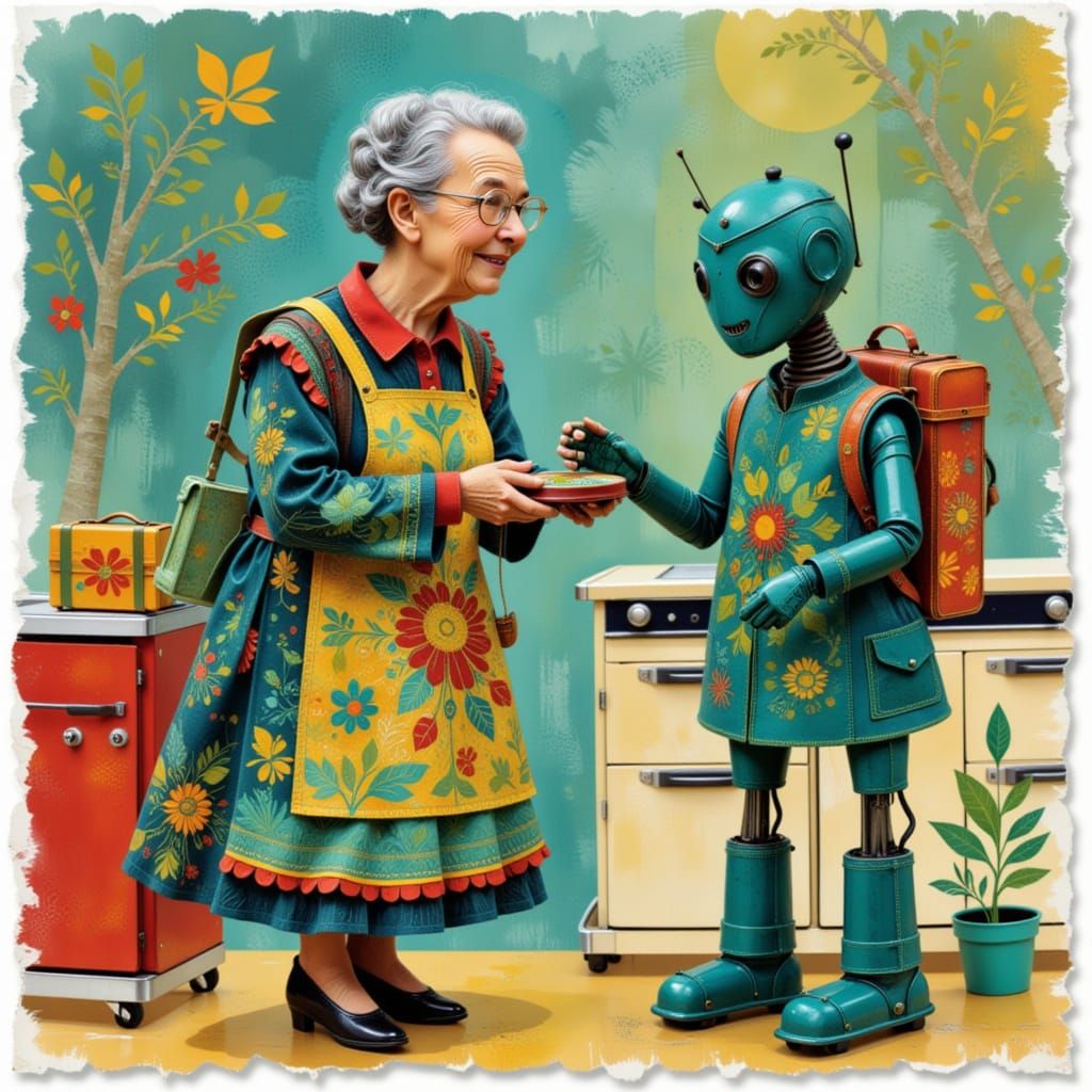 Grandma and her helper