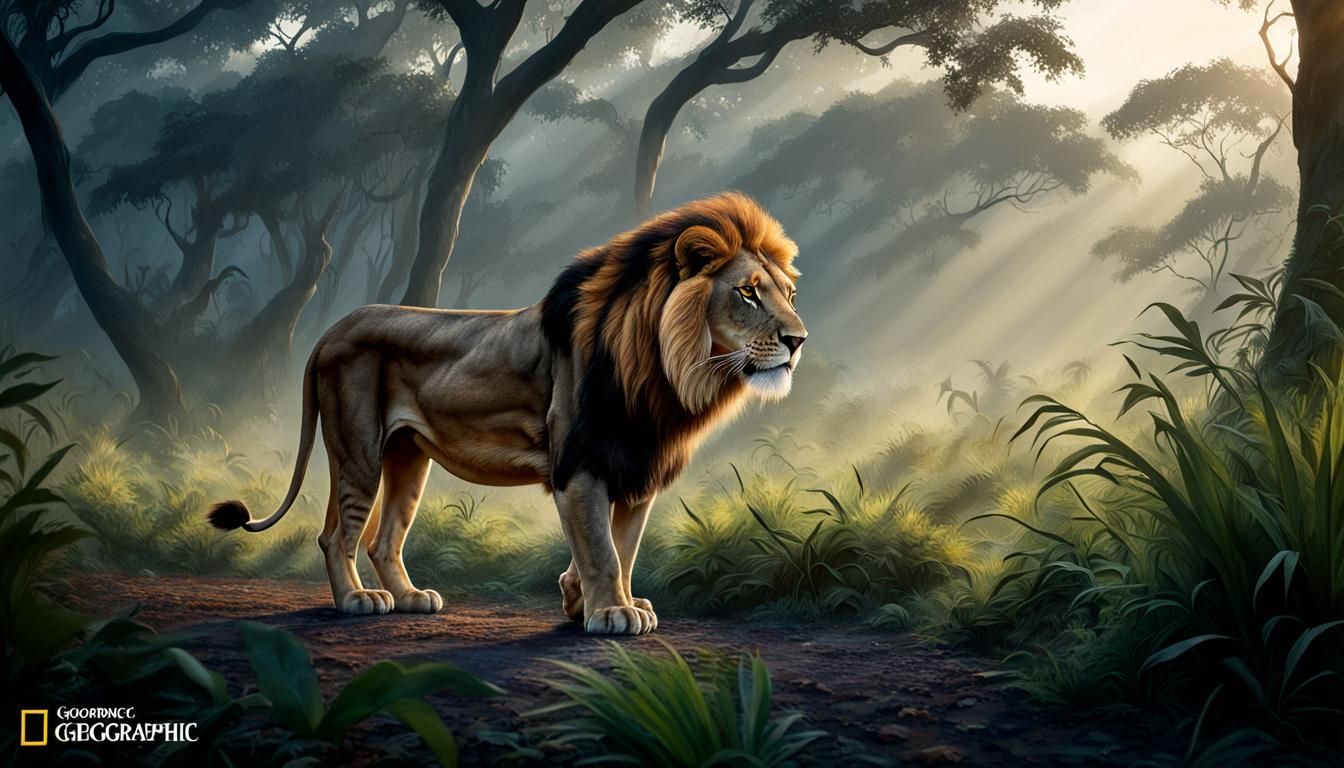 Stealthy Lion: Ultra Realistic Wildlife Photography