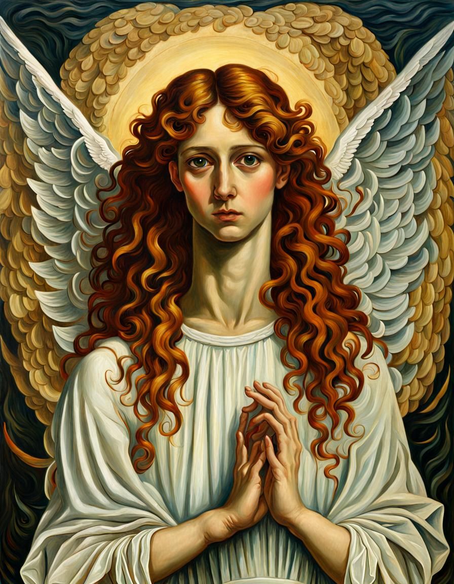 Eldritch Angel of the Old Testament as Oil Painting