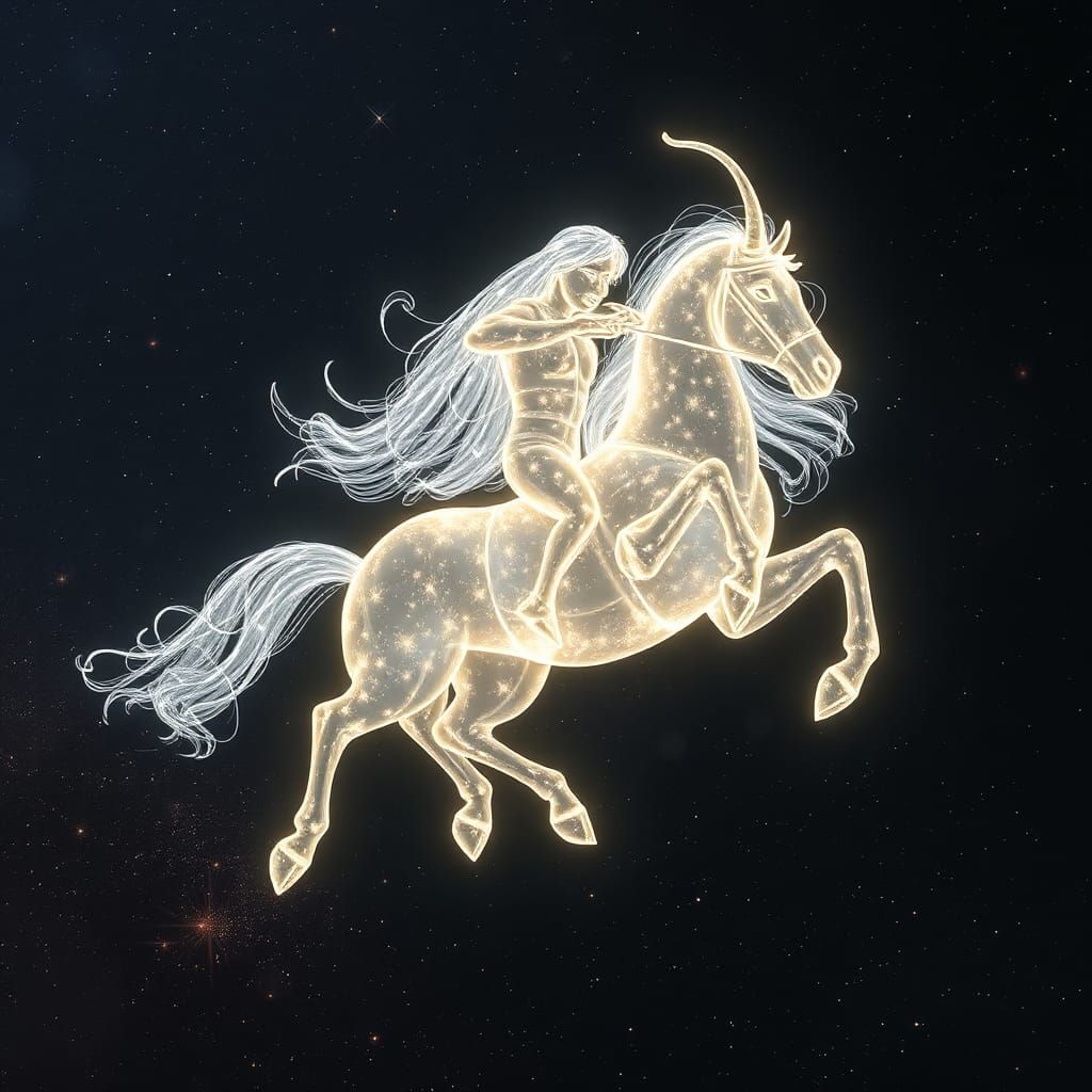 Radiant Centaur Galloping Through Galactic Space