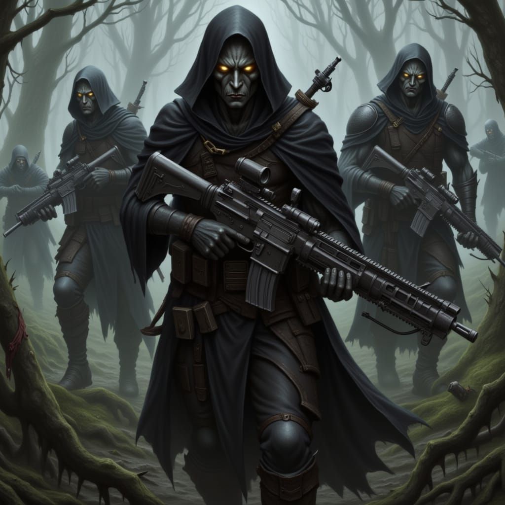 Grimdark Shadow Infantry with Digital Camouflage