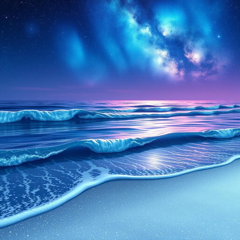 Starry Night Sky Reflected: 3D Anime Art