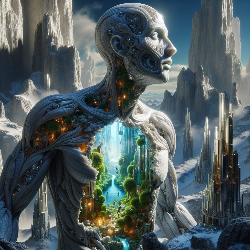Icy Humanoid Reveals Lush Inner World