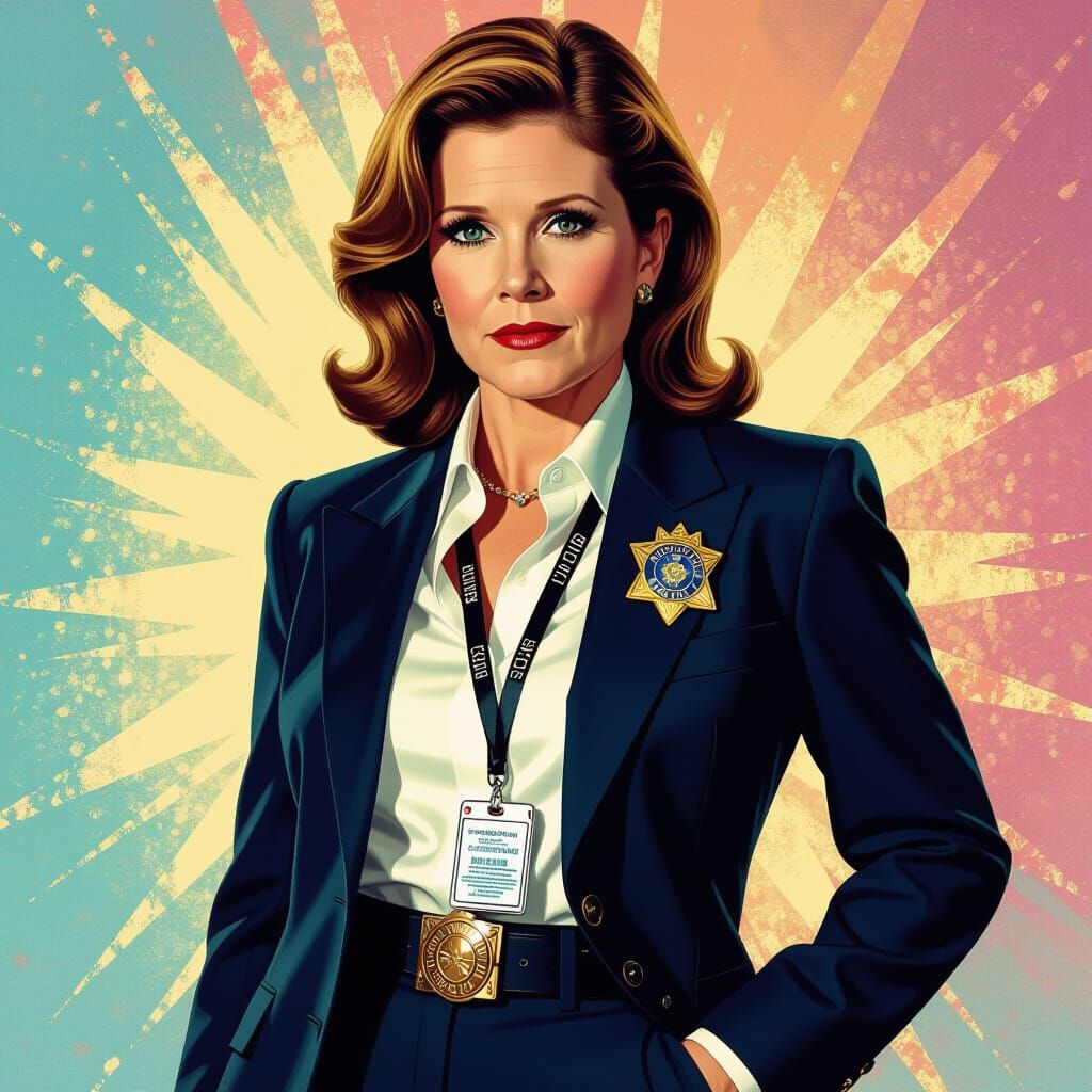 Carrie Fisher as Lady Cop in Noir Film Style