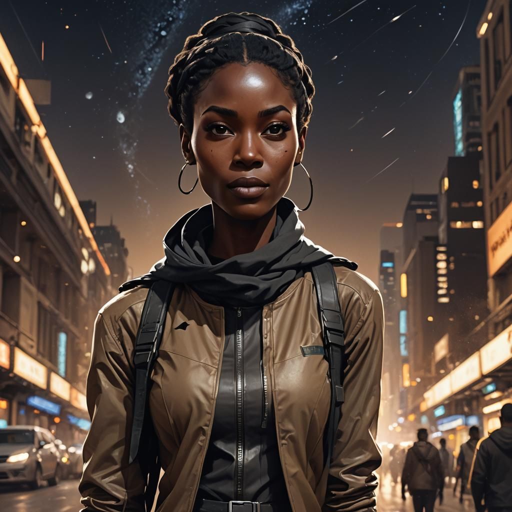 Cosmic Portrait of an African French Woman