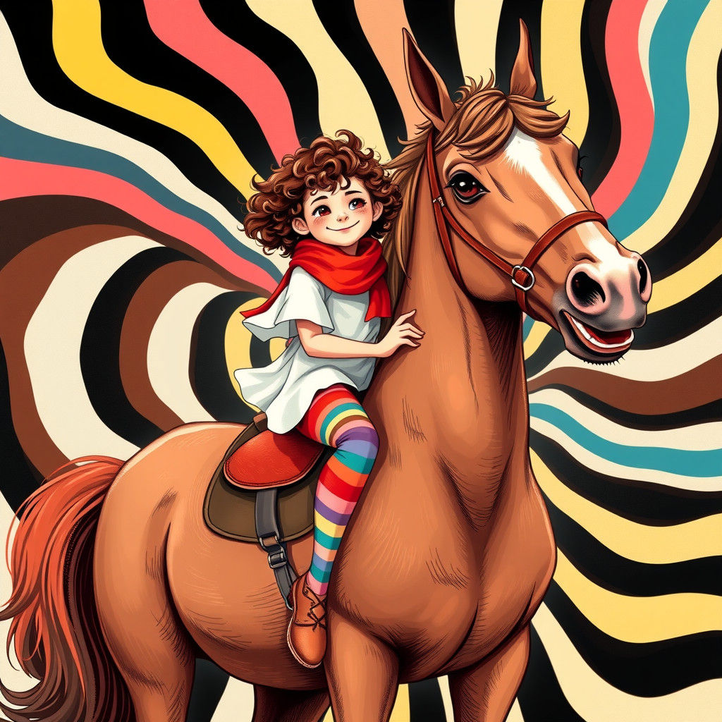 a young girl sitting on a horse