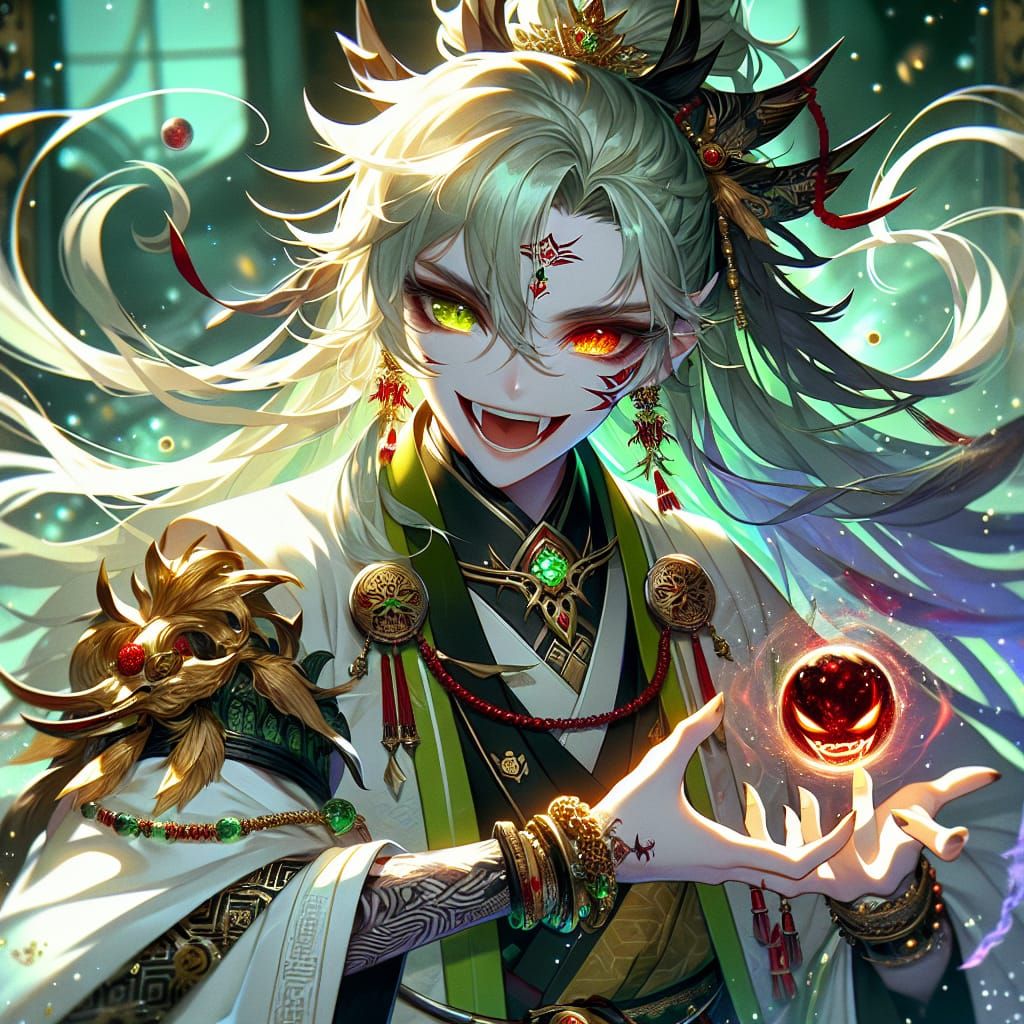 Anime Vampire Girl Summons Blood Orb with Tattoos