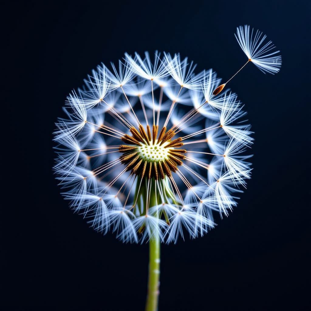 Floating Dandelion Seed in Macro Detail