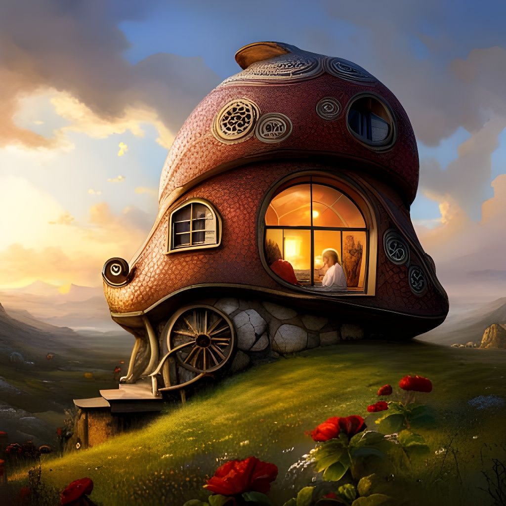 Snail Shell House with Pre-Raphaelite Influences