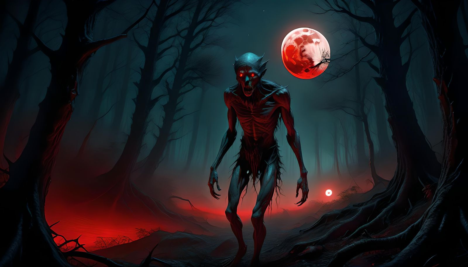 A Skin-Walker Lurking In A Dark Forest Under A Blood Moon (Continued)