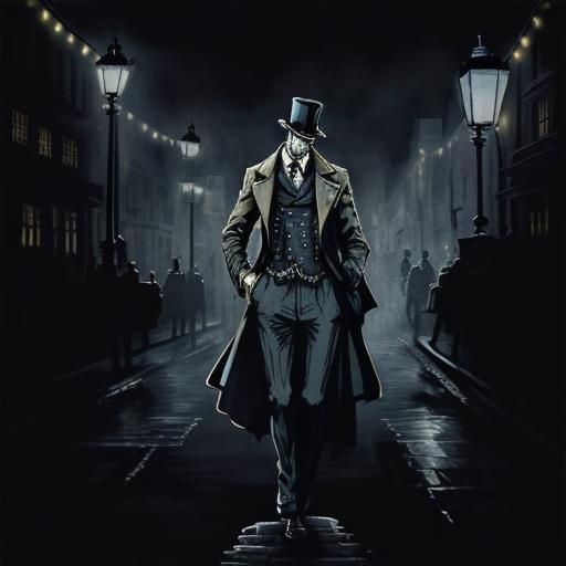 Sherlock Holmes Silhouette in Steampunk London
