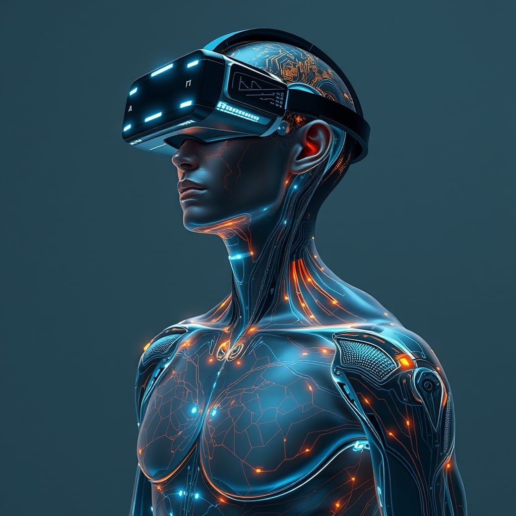 Futuristic Human Fusion: AI Enhanced Portrait