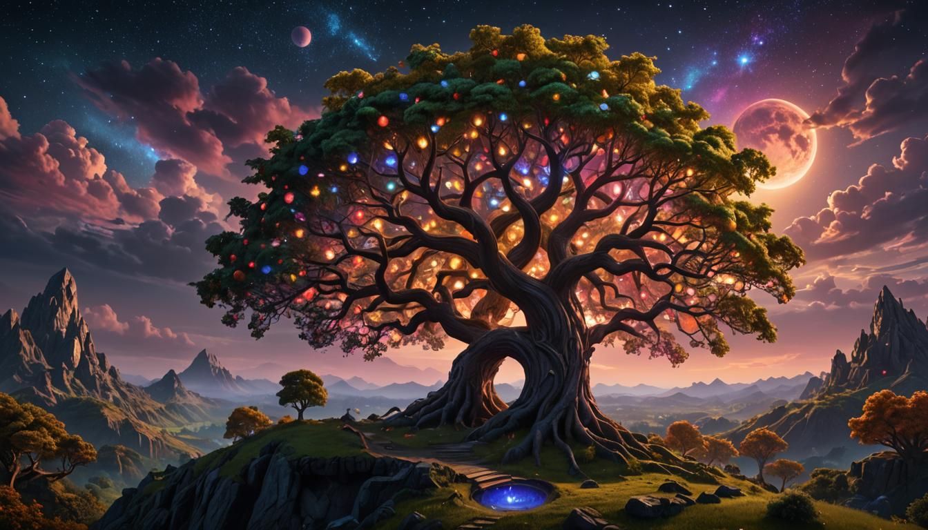 Yggdrasil: World Tree Illuminates Fantasy Landscape