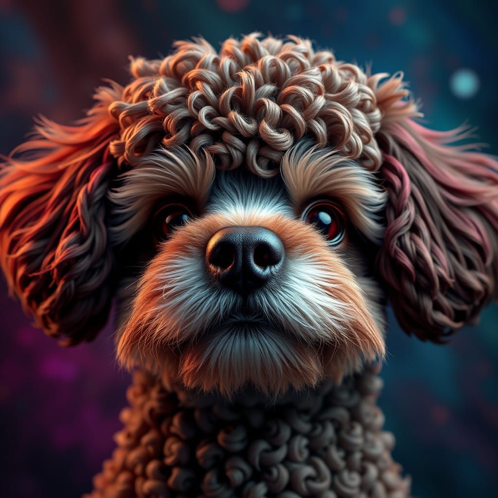 Hyper-Realistic Toy Poodle Portraits in Vibrant Fantasy Land...