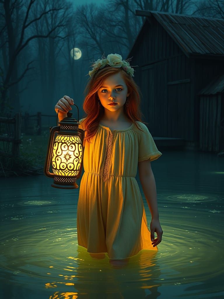 Lettie Hempstock in Enchanted Twilight, Hyper-Detailed Digit...