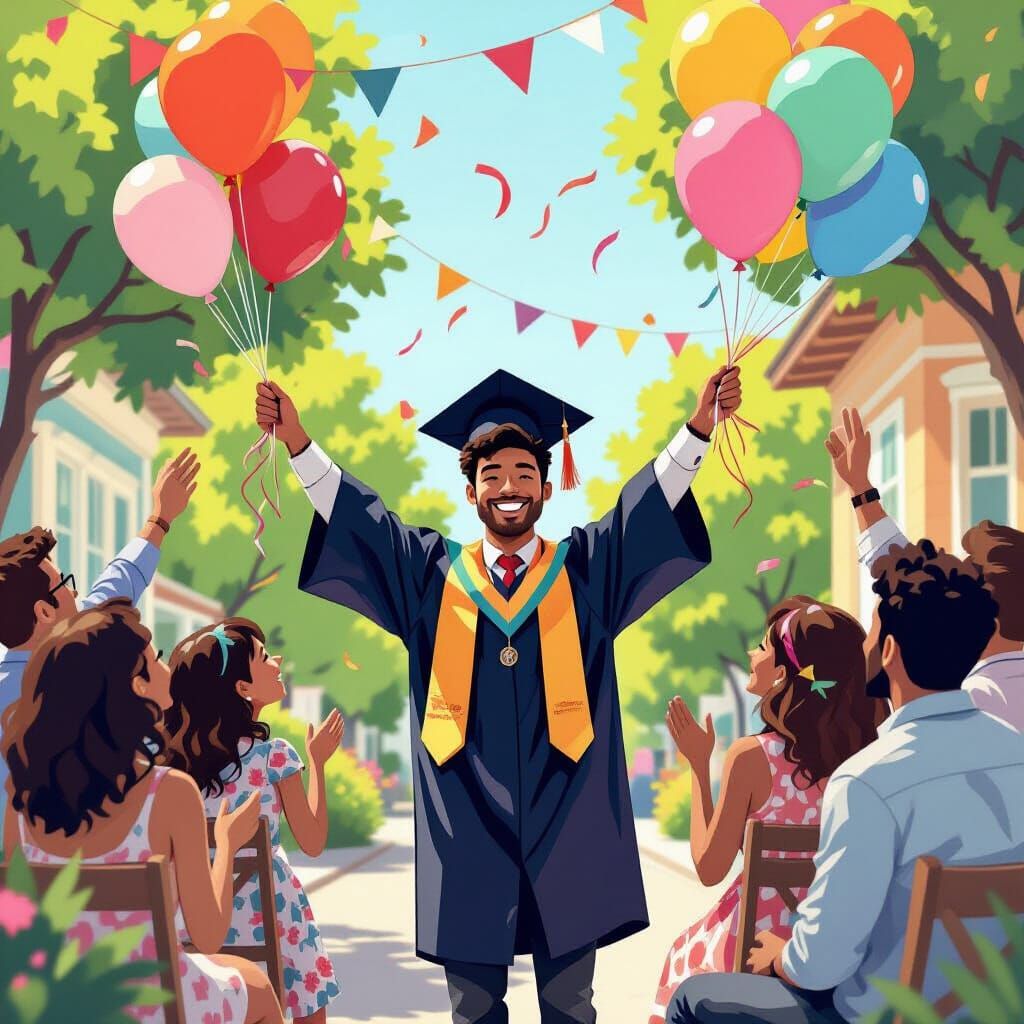 Joyful Graduation Celebration with Family and Friends