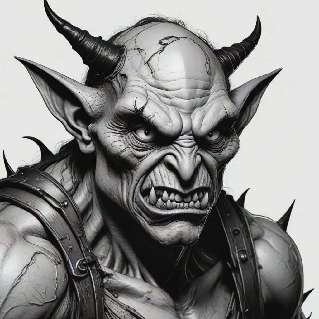 Goblin Portrait in Expressive Brushwork
