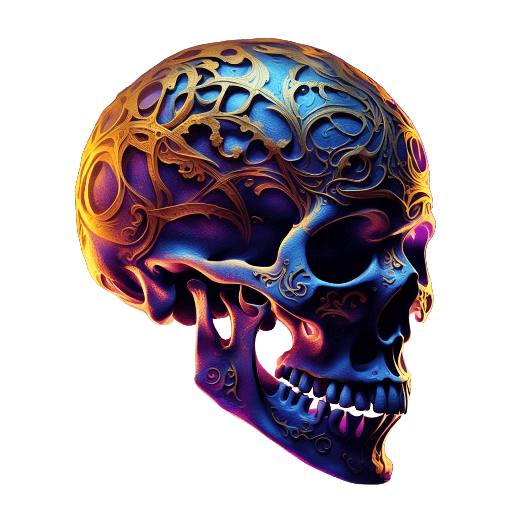 Hyperdetailed Skull in Mist, Dark Fantasy Concept Art