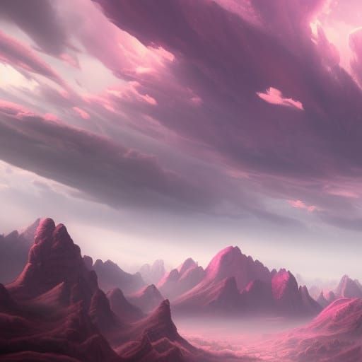 Fantastical Pink Clouds Matte Painting in 8K