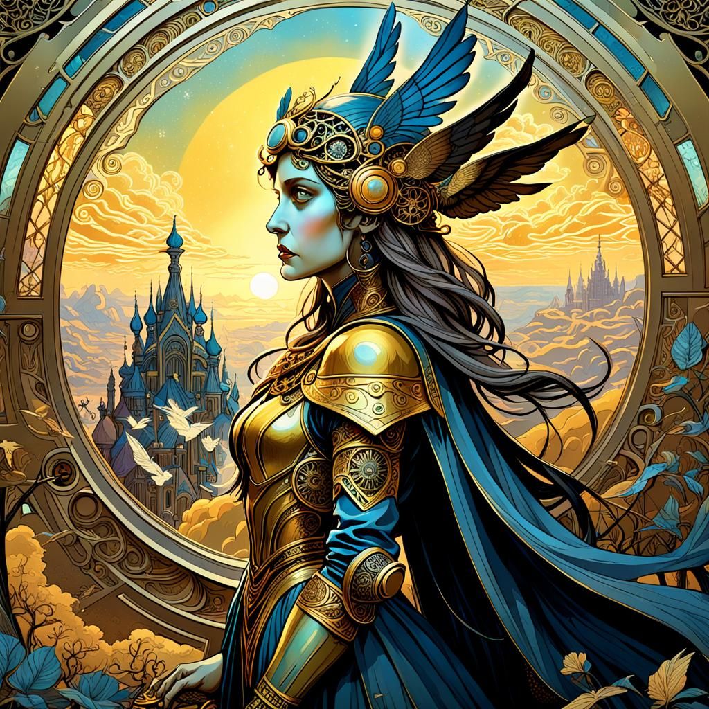 Golden Twilight Battlemages: Digital Art in Ultra HD