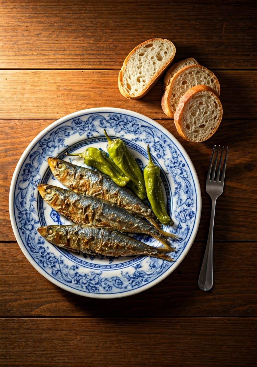 Still Life with Sardines on Portuguese Plate
