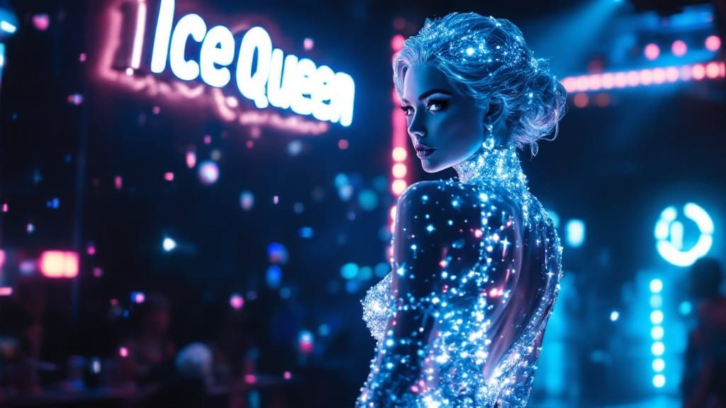 Diamond Ice Queen Dances in Cyberpunk Club