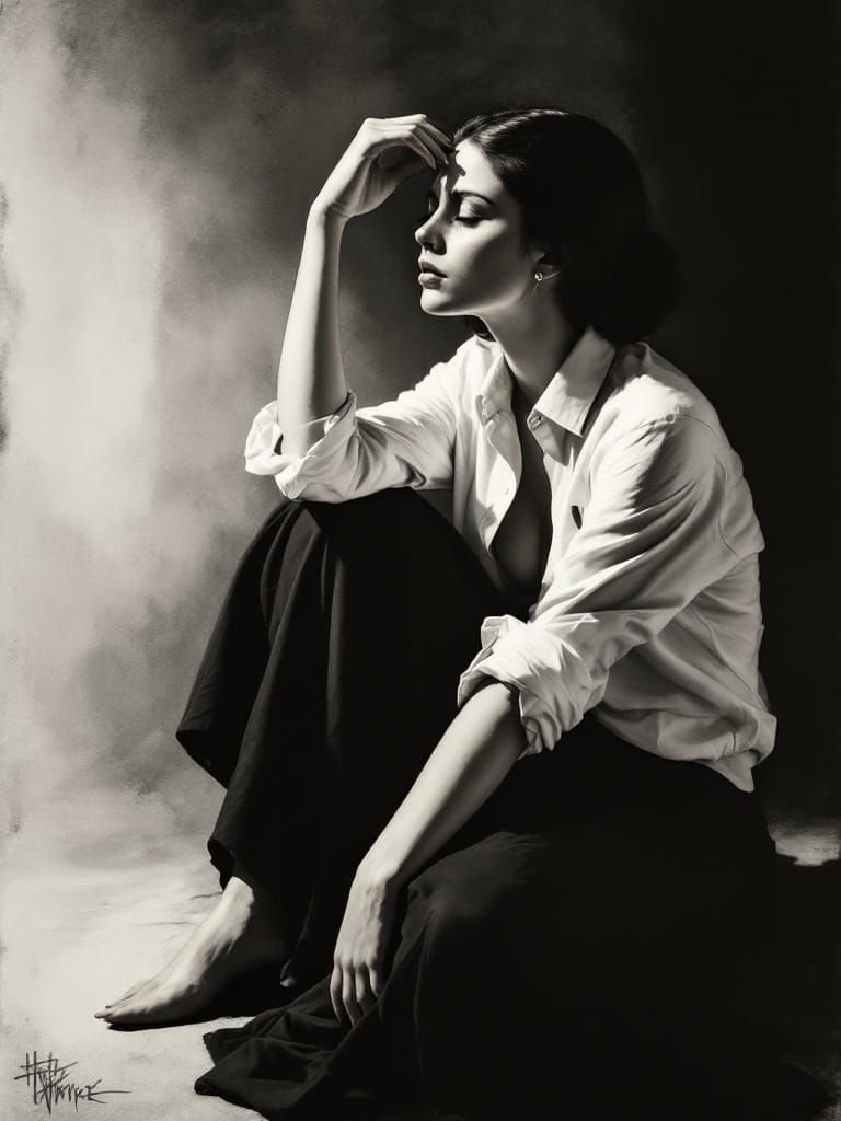 Contemplative Woman in Serene Repose