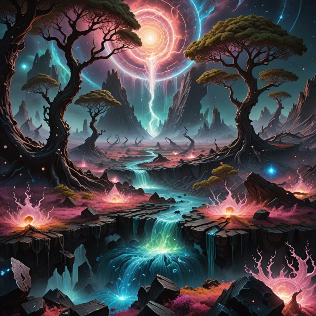 Surreal Birth of a Primordial World in Cosmic Dance