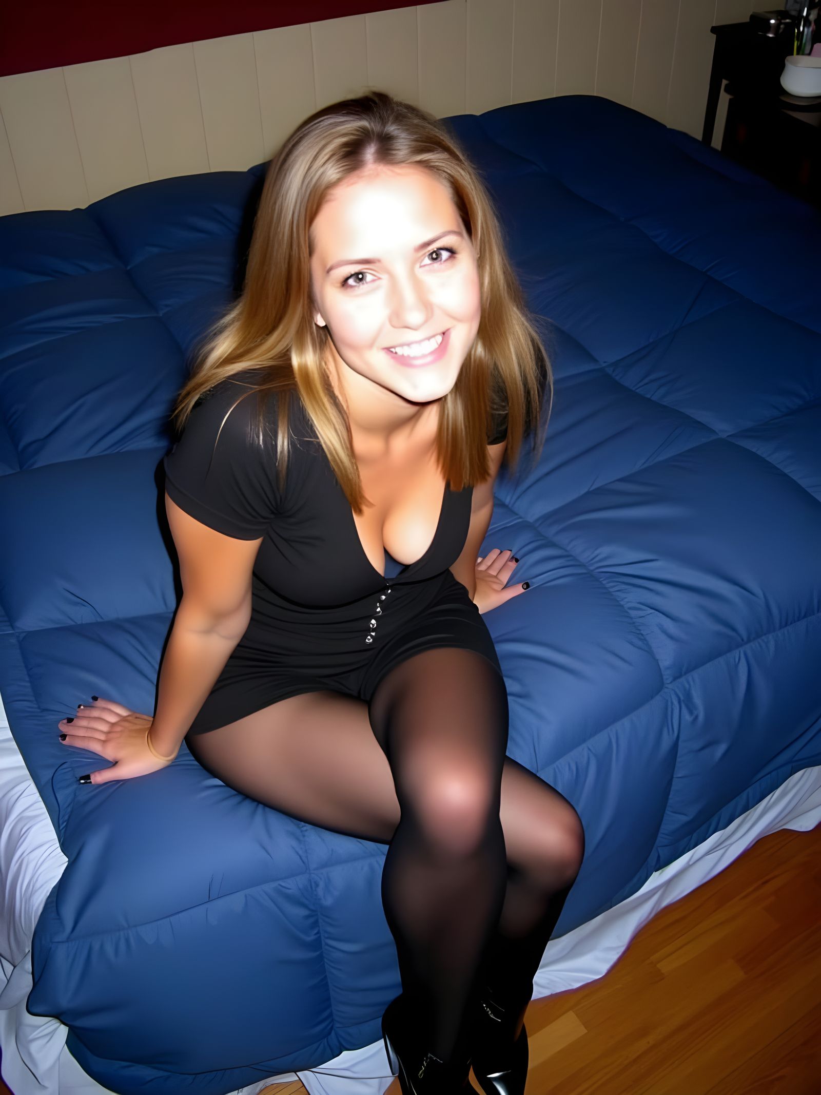 Seductive Young Woman in Casual Attire