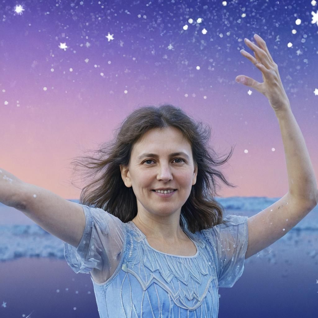 Ballet Dancer on Frozen Lake: 3D Anime Art