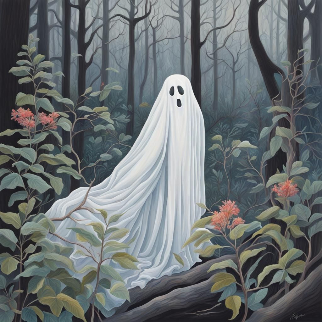 Ghost in Natural Habitat: Gouache Painting