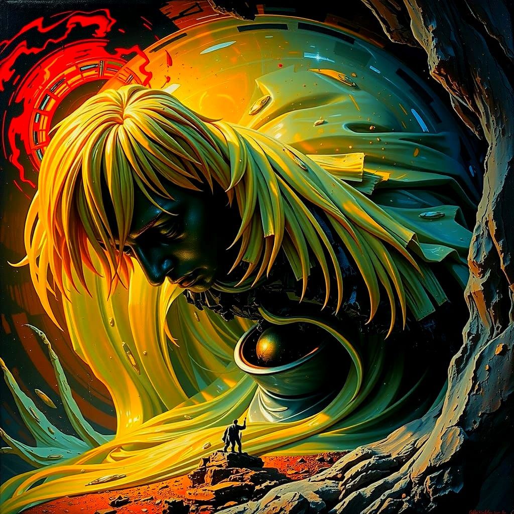 Hyperrealistic Sculpture With Intense Dynamic Lighting